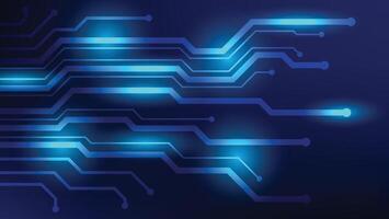 circuit board background with blue light. futuristic technology graphic design concept vector