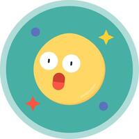 Surprised Flat Multi Circle Icon vector