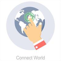 Connect World and connect icon concept vector