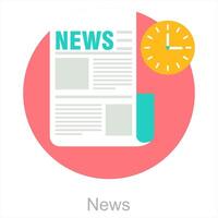 News and time icon concept vector