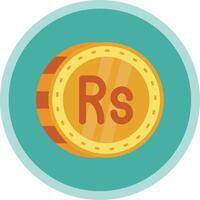 Rupee Flat Multi Circle Icon vector