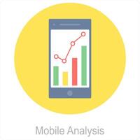 Mobile Analysis and mobile icon concept vector