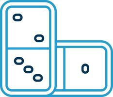 Domino Line Blue Two Color Icon vector