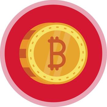 Bitcoin Flat Multi Circle Icon vector