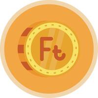 Forint Flat Multi Circle Icon vector