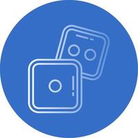 Dice Gradient Line Circle Icon vector