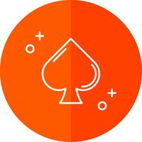 Spades Line Red Circle Icon vector