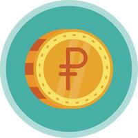 Ruble Flat Multi Circle Icon vector