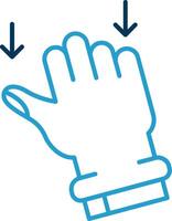 Drag Line Blue Two Color Icon vector