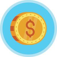 Dollar Flat Multi Circle Icon vector