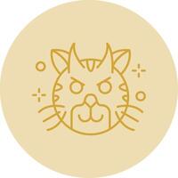 Demon Line Yellow Circle Icon vector