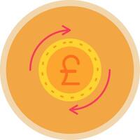 Pound Flat Multi Circle Icon vector
