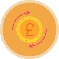 Pound Flat Multi Circle Icon vector