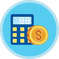 Calculator Flat Multi Circle Icon vector