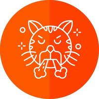 Angry Line Red Circle Icon vector