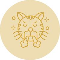 Angry Line Yellow Circle Icon vector