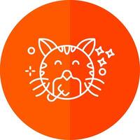 Congratulation Line Red Circle Icon vector