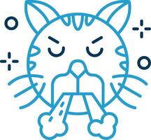 Angry Line Blue Two Color Icon vector