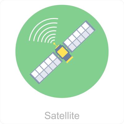 Satellite and broadcast icon concept