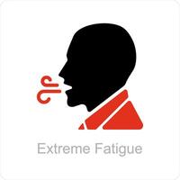 Extreme fatigue and fatigue icon concept vector