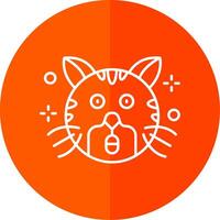 Surprised Line Red Circle Icon vector