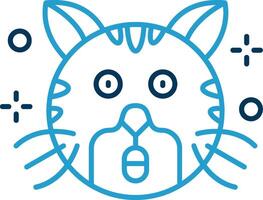 Surprised Line Blue Two Color Icon vector