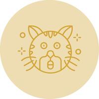 Surprised Line Yellow Circle Icon vector