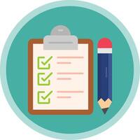 Exam Flat Multi Circle Icon vector