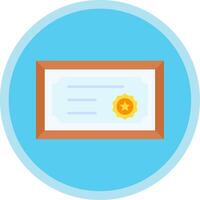 Certificate Flat Multi Circle Icon vector