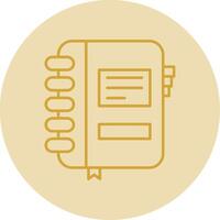 Notebook Line Yellow Circle Icon vector