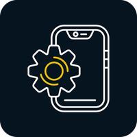 Setting Line Yellow White Icon vector