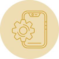 Setting Line Yellow Circle Icon vector