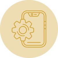 ajuste línea amarillo circulo icono vector