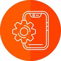 Setting Line Red Circle Icon vector