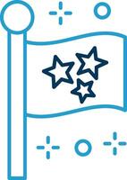 Flag Line Blue Two Color Icon vector