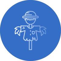 Scarecrow Gradient Line Circle Icon vector