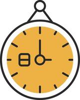 Clock Skined Filled Icon vector