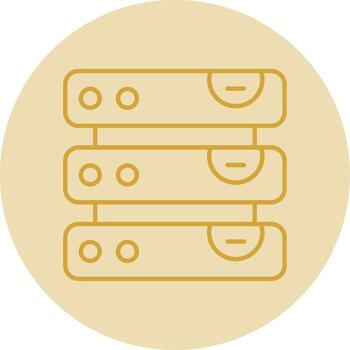 base de datos línea amarillo circulo icono vector