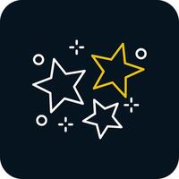 Star Line Yellow White Icon vector