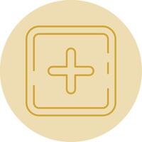 Plus Line Yellow Circle Icon vector