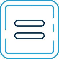 Equal Line Blue Two Color Icon vector