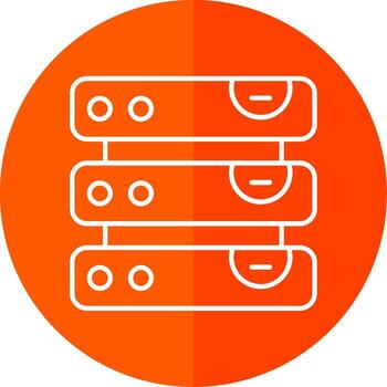 base de datos línea rojo circulo icono vector