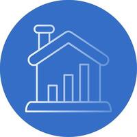 Home Gradient Line Circle Icon vector