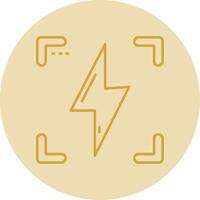 Flash Line Yellow Circle Icon vector