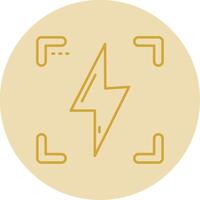 Flash Line Yellow Circle Icon vector