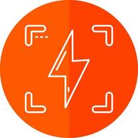 Flash Line Red Circle Icon vector