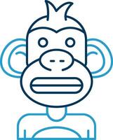 Shocked Line Blue Two Color Icon vector