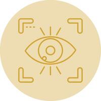 Eye Line Yellow Circle Icon vector