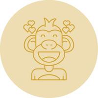 Love Line Yellow Circle Icon vector
