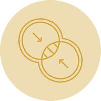 Combine Line Yellow Circle Icon vector